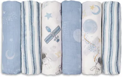 Obrázok produktu pre Muselínové podbradníky 6 ks, 70x70 cm, bavlna, pre bábätká