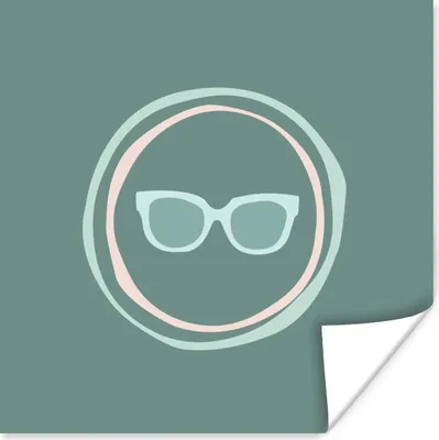 Produktbild von MuchoWow® Poster Sommer - Sonnenbrille - Blau 75x75 cm - Wand Dekoration