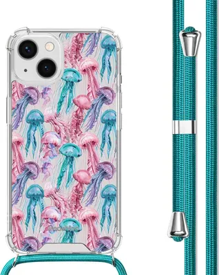 Produktbild von imoshion Design Hülle mit Band iPhone 14 - Jellyfish Watercolor