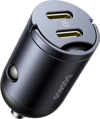 Image de Chargeur voiture PD 30W, 2x USB-C, Baseus Tiny Star, noir