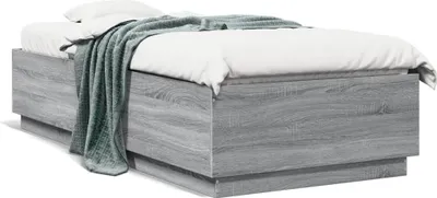 Produktbild von Design Bettgestell Grau Sonoma 100x200 cm Holzwerkstoff, Klassische Betten 2024 Neu