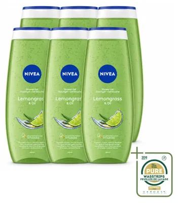 Productafbeelding van 6 x NIVEA Lemongrass & Oil douchegel - 500 ml - Voordeelverpakking - 6 stuks