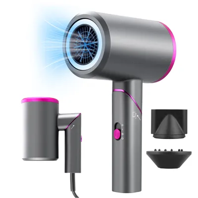 Produktbild von CkeyiN Ionic-Haartrockner faltbarer Haartrockner Reise-Haartrockner 1800W Leise Haarföhn mit Stylingdüse