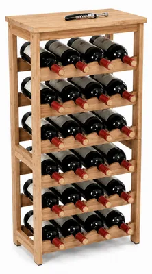 Zdjęcie produktu dla Półka na wino Relaxdays, na 24 butelki, drewno orzechowe, wymiary: 82 x 40 x 24 cm, stojak na wino, stojak na butelki wina, naturalny, Obraz wygenerowany przez AI