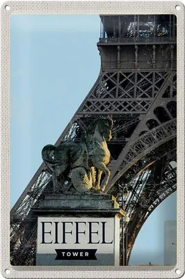 Produktbild von Blechschild Reise 20x30cm Eiffel Tower Paris Reiseziel Tourismus