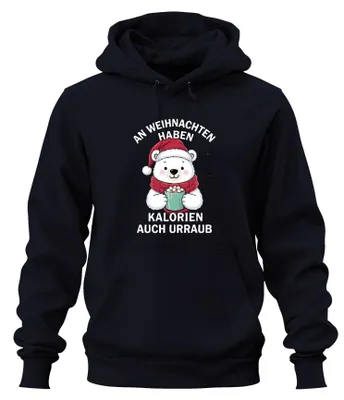 Zdjęcie produktu dla Calories Have Holiday Christmas Polar Bear Cocoa Sweet Gift Bluza z kapturem uni , granatowy, XXL