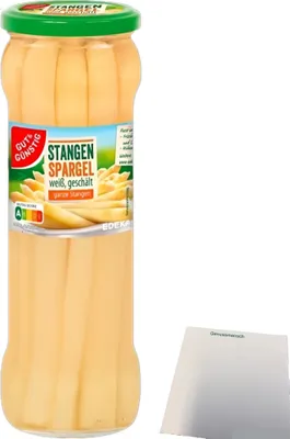 Produktbild von Gut & Günstig Stangenspargel weiß im Glas (330g Glas) + usy Block