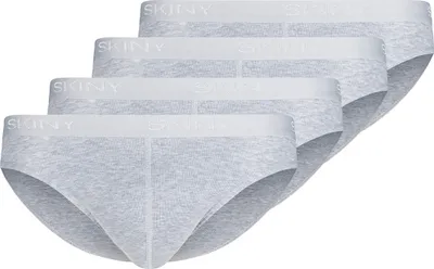 Produktbild von Skiny 4er Pack Basic Slip / Unterhose Tiefer sitzender Slip für optimalen Komfort, Weiches Material für ein angenehmes Tragegefühl, Stylisches Markenlogo am Bundgummi