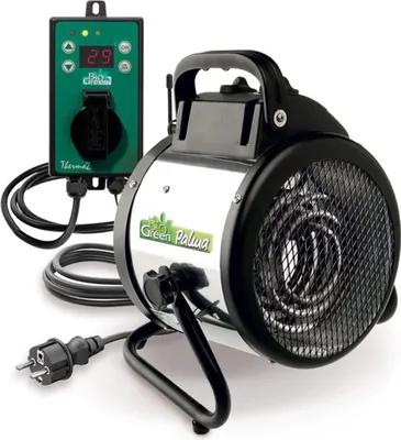 Image de Chauffage de serre BioGreen "Palma" avec thermostat numérique 2.000 W – Plage de réglage de -50 à +99 °C