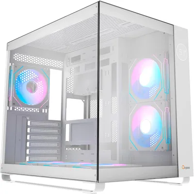 Imagen del producto de Ocypus Iota C70 ARGB, torre media, PC, blanco, compatible con placas base ATX, ITX y Micro ATX, fabricada en SPCC, con panel lateral de cristal templado, ideal para gaming