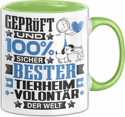 Produktbild von Tierheimvolontär Geschenk Lustiger Spruch für Tierheimvolontär Geschenkidee Bester Tierheimvolontär Der Welt (Grün)
