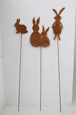 Produktbild von Metallstecker Osterhase ca. H=40 cm Rusty – dekorative Garten- & Osterdeko, robust, wetterfest, rustikales Design