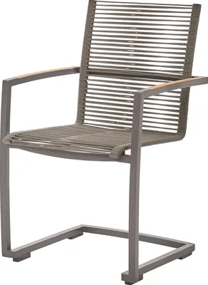 Produktbild von Diamond Garden Swingstuhl VALENCIA, Edelstahl Dunkelgrau / Rope Grau / Premium Teak-Armlehnen