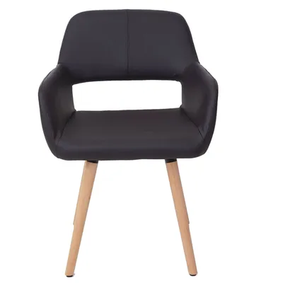 Obrázek produktu pro Jídelní židle HWC-A50 II, židle kuchyňská židle, retro design 50. let Imitace kůže, hnědá, světlé nohy