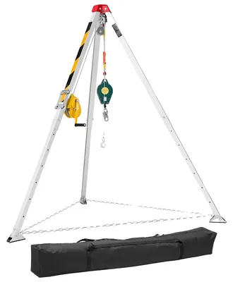 Produktbild von VEVOR Stativset für enge Räume, Schwerlast-Rettungsstativ mit einer Hebekapazität von 544 kg, 1,25 m verstellbare Beine, 19,8 m Kabel tragbares Set, 10 m Absturzsicherung, 1,34-2,15 m Arbeitshöhe, 1200 lbs-a, 500 lbs-a