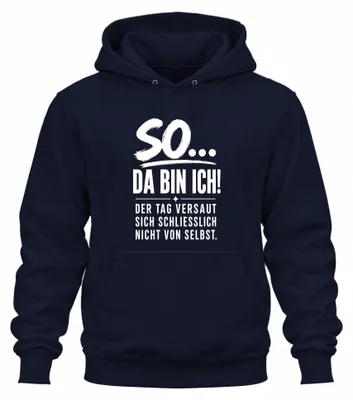Imagen del producto de Sudadera con capucha "Así es como arruinas mi día", estilo sarcástico, color azul marino, talla XL