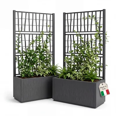 Produktbild von BigDean 2X Blumenkasten mit Rankgitter Pflanzkasten 80x36x 140 cm hoch | Gefertigt in Europa
