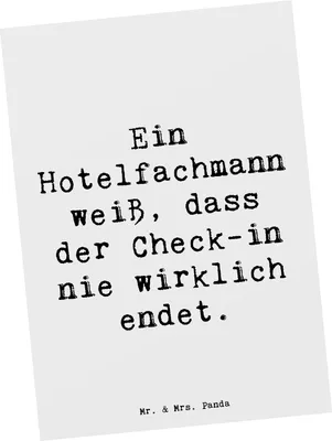 Produktbild von Mr. & Mrs. Panda Grußkarte Spruch Hotelfachmann Lebensweisheit - Weiß - Geschenk, Postkarten, Berufe, Hotelalltag, Hotelberuf, Berufsliebe, Postkarte, spruchkarte, Beruf