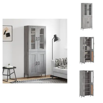 Imagen del producto de vidaXL Mueble alto gris Sonoma de 69,5 x 34 x 180 cm, fabricado en material de madera - Muebles aparador