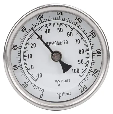RVS Thermometer 1/2" NPT, 80 mm, für Bierbrauen
