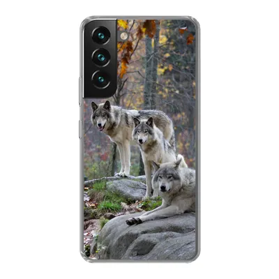 Produktbild von MuchoWow® Handyhülle Schutzhülle Hülle für Samsung Galaxy S22 Wölfe - Fels - Wald Silikon Softcase Handy Hülle - Mobiltelefonhülle