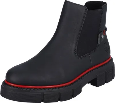 Produktbild von Rieker Damen Stiefelette Chelsea Boot Elastikeinsatz Profilsohle M3859, Größe:40 EU, Farbe:Schwarz