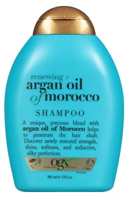 Produktbild von OGX Argan Oil of Morocco Shampoo, 385 ml, Shampoo, Nicht-professionell, Frauen, beschädigtes Haar, trockenes Haar, Alle Farben