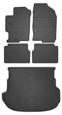 Zdjęcie produktu dla Dywaniki gumowe + mata bagażnika do Mazda 6 I GG / GY 2002-2007 (sedan, stała podłoga) – czarne, dopasowane – Wielganizator SolidPRO