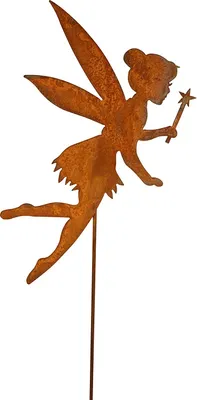 Produktbild von Gartenstecker wie Tinkerbell Metall Rost Gartendeko Edelrost rostiger Beetstecker 60cm