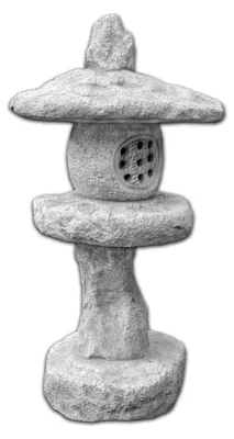 Produktbild von Japanische Tachi-Gata Steinlaterne, Höhe 72 cm, Gewicht 44 kg, Grau, frostsicher aus Steinguss für den Außenbereich