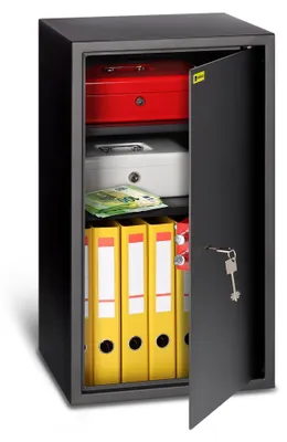 Immagine prodotto di Cassaforte con serratura di alta qualità - 70 x 40 x 36 cm - Nera