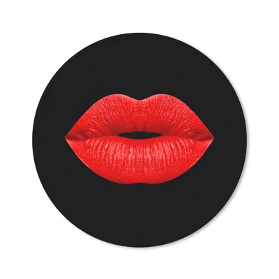 Produktbild von MuchoWow® Mauspad Mousepad Lippen - Rot - Schwarz 30x30 cm - Mousepads - Maus Mat - Pad - Mausunterlage - Tischunterlage - Schreibtischmatten