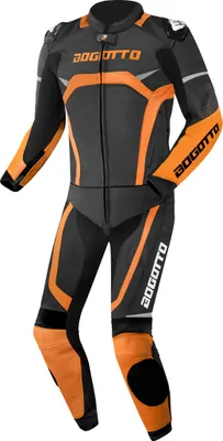 Produktbild von Bogotto Misano 2-Teiler Motorrad Lederkombi, schwarz/orange, 48