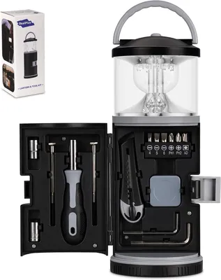 Image de Lampe de camping à LED avec kit d'outils standard, lampes de camping, cadeaux uniques pour hommes, lampe à piles pour la voiture, la pêche