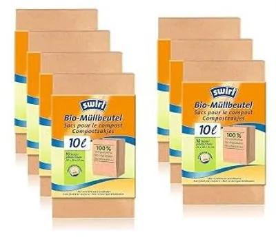 Zdjęcie produktu dla Worki na śmieci ekologiczne brązowe 10L do kosza 7 szt.