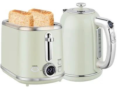 Produktbild von HOMCOM Wasserkocher Toaster Set 1,7L Edelstahl Wasserkocher 2 Scheiben Toaster