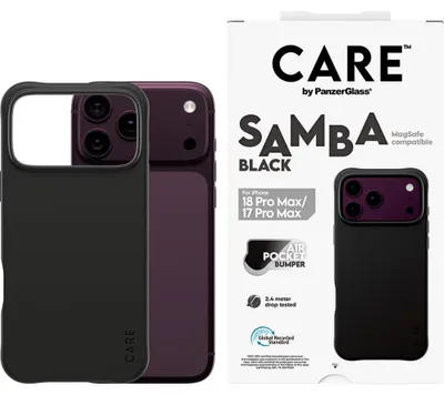 Zdjęcie produktu dla PanzerGlass CARE™ by ® Samba Case Black w. MagSafe iPhone 18 Pro Max | 17 Pro Max, Pokrowiec, Apple - iPhone 18 Pro Max, Apple - iPhone 17 Pro Max, Czarny