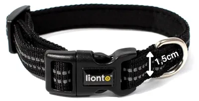 Produktbild von lionto Hundehalsband gepolstert Halsband Nylon reflektierend wasserfest verstell
