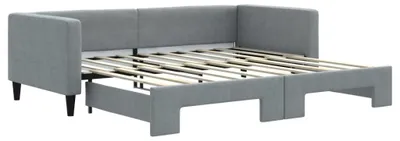 Image de Canapé-lit convertible gris clair 100 x 190 cm, tissu