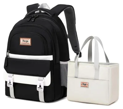 Produktbild von Schulrucksack Set Mädchen Teenager Schmutzabweisend Nylon Leicht Freizeit Schwarz