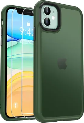 Zdjęcie produktu dla Etui na telefon iPhone 11 z folią ochronną, wstrząsoodporne etui ochronne w kolorze zielonym