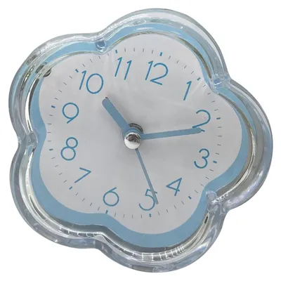 Productafbeelding van Bloemenwekker - Analoge tafelklok met luide alarmfunctie - Geschikt voor slaapkamer en bureau - Blauw