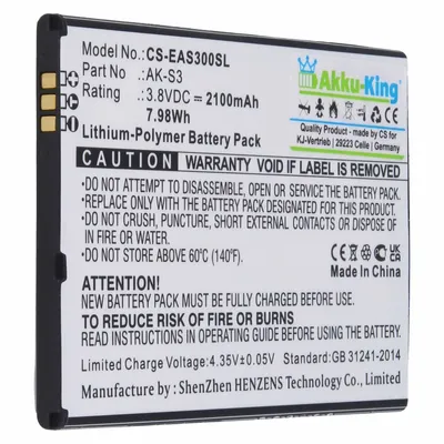 Produktbild von Akku kompatibel mit Emporia AK-S3 - Li-Polymer 2100mAh - Smart 3