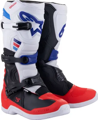 Zdjęcie produktu dla Buty motocrossowe Alpinestars Tech 3, czarny/biały/czerwony/niebieski, 6 (39)