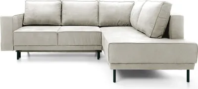 Produktbild von Ecksofa Rodario mit Schlaffunktion, Easy-Clean-Veloursbezug in Hellbeige, rechtsseitig