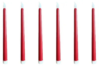 Produktbild von 6 flammenlose Spitzkerzen mit Fernbedienung, Timer, Dimmer, batteriebetrieben, flackerndem Licht, Kunststoff-LED, Halloween- und Weihnachtsdekoration