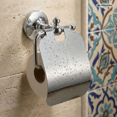 Produktbild von PaulGurkes WC-Papierhalter Chrom Retro Toilettenpapierhalter mit Abdeckung