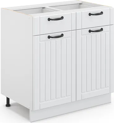 Produktbild von Küchenunterschrank Vicco Fame-Line Weiß Landhaus 80 cm ohne Arbeitsplatte, Model 36018