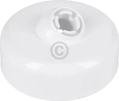 A white kitchen appliance part on a white background.