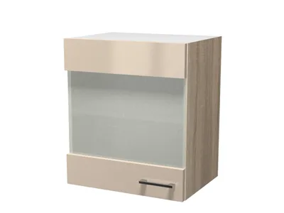 Produktbild von Glashängeschrank Küche - 50 cm breit - Kaschmir Glanz Sonoma Eiche – Neapel